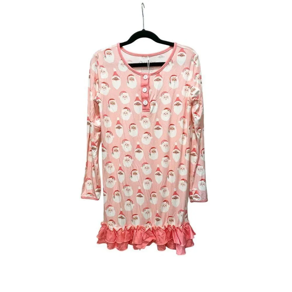 NWT! Ollie Jay Santa Ruffled Lounge Dress Nightgown Size 10